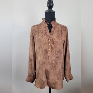 Silk long sleeved blouse